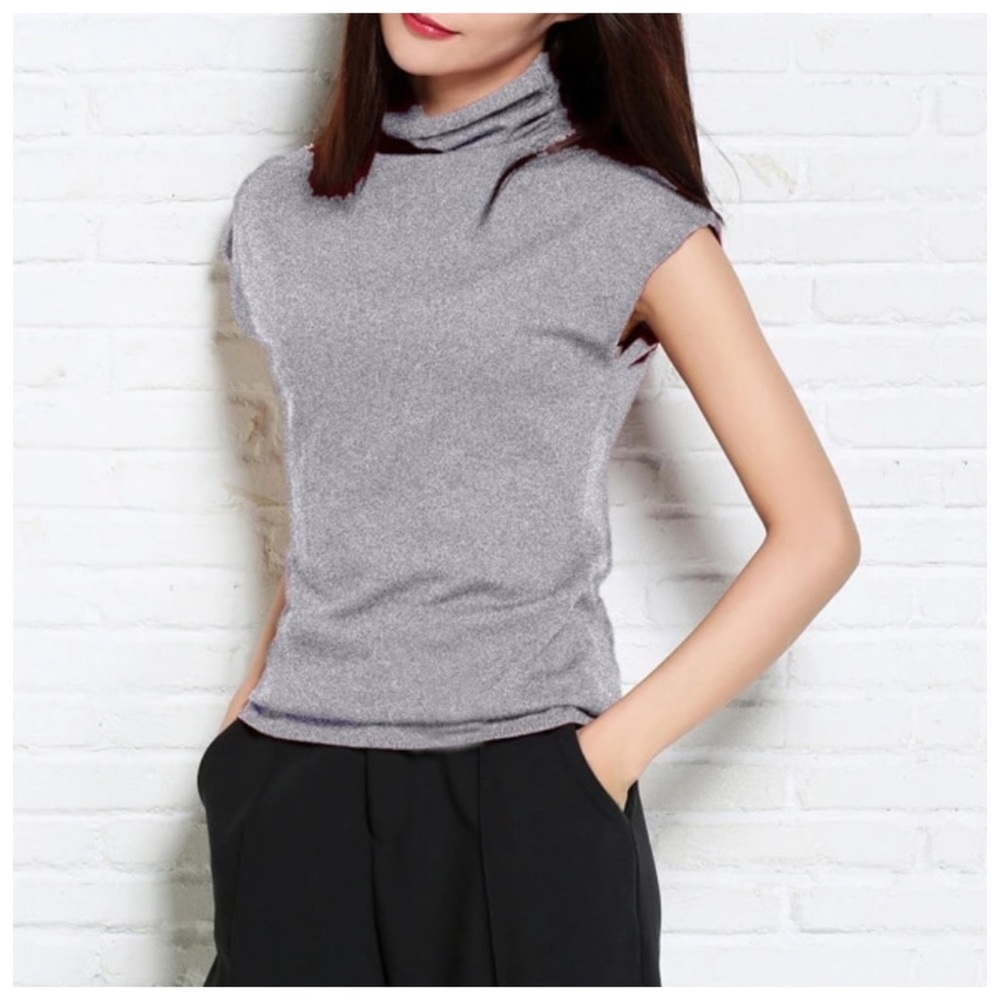 Cashmere Mock Neck Lightweight Sweater - Picture 3 of 5